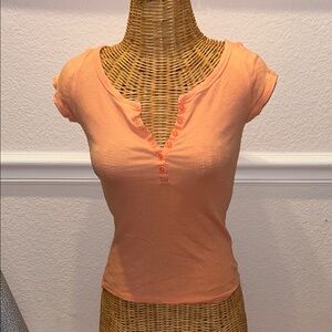 Y2K American eagle henly cap sleeve Button-Front Tee